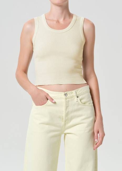 Shrunken Poppy Tank in Lemon Drop