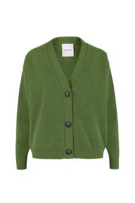 Bene 100% Merino Cardigan Olive Green