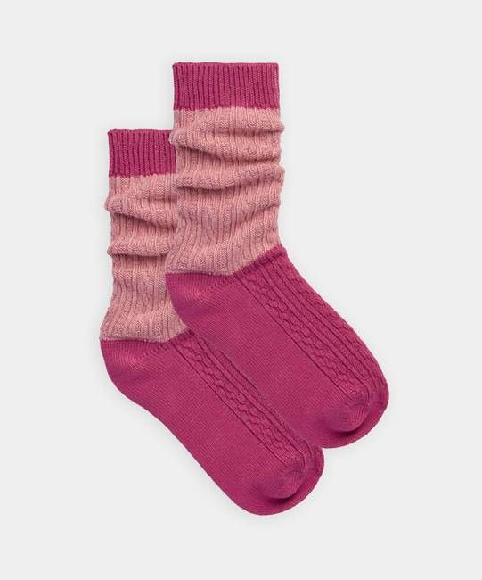 Bamboo Cable Knit Socks - 1 Pair