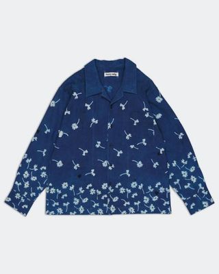 Greetings Shirt LS - Falling Daisy Indigo