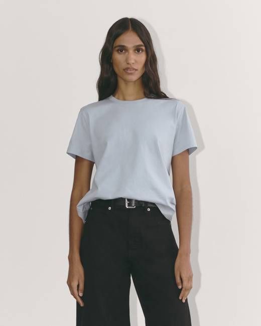 The Box-Cut Tee in Essential Cotton | Blue Slate | No Pocket