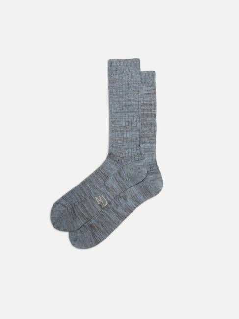 Rasmusson Mens Rib Sock Bluemelange cotton rich | Nudie Jeans