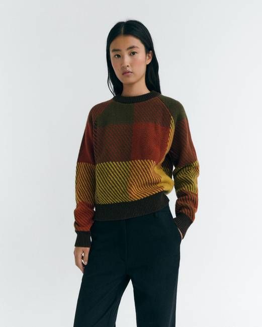 Checkered wool Nur sweater
