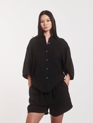 Lindsay Linen Shirt In Black