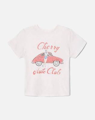 Classic "Cherry Auto" Tee - Vintage White