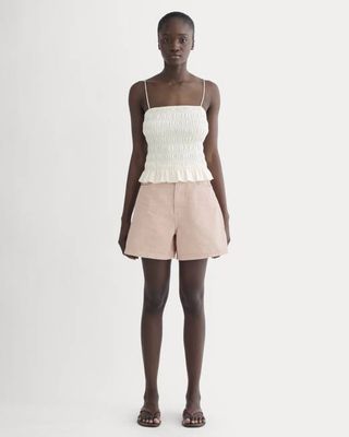 The A-Line Denim Short | Garment-Dyed Pink