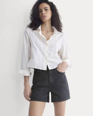 Way-High® A-Line Denim Short | Washed Black