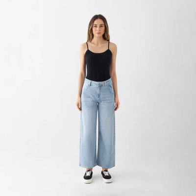 BLINK High Waist Culotte Jeans - Light Blue