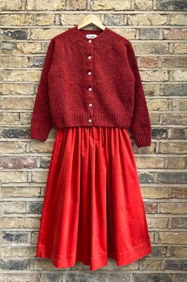 Tina Corduroy Midi Skirt Paprika