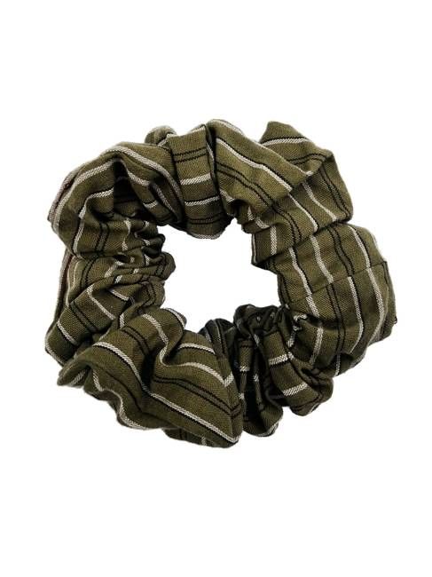 SCRUNCHY Organic Cotton - Pinstripe Green