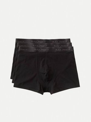 Boxer Briefs 3-Pack Black organic cotton jersey | Nudie Jeans