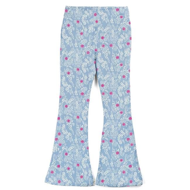 Kids Leggings: Organic Cotton Flared Yoga Pants: Cherry Blossom