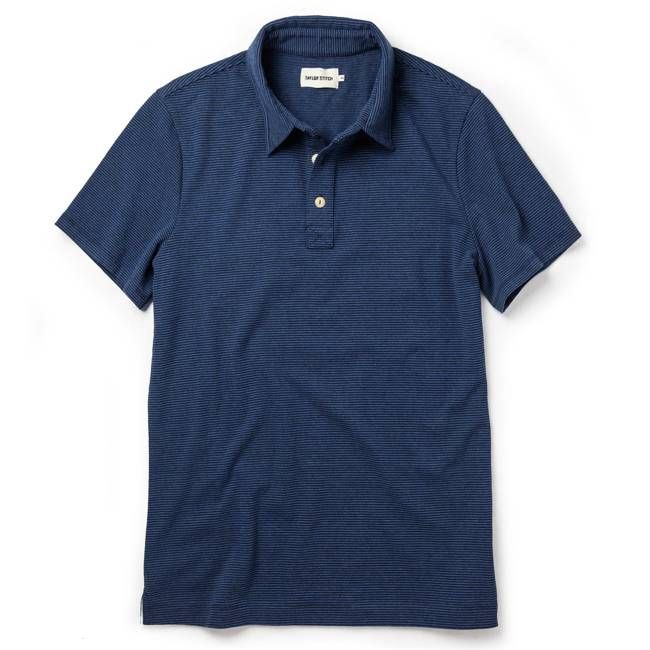 The Heavy Bag Polo in Navy Stripe