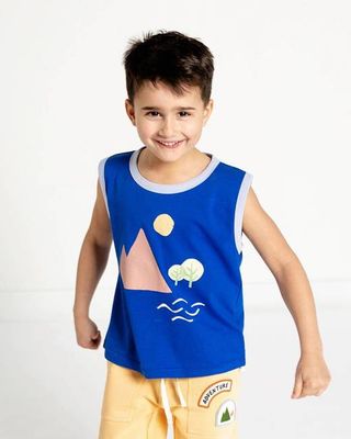 Kids' Organic Cotton Blue Tank Top
