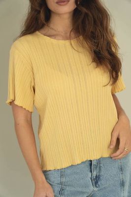 Dawn Yellow Cotton T-shirt