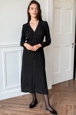 May Dress - Black Viscose Crepe