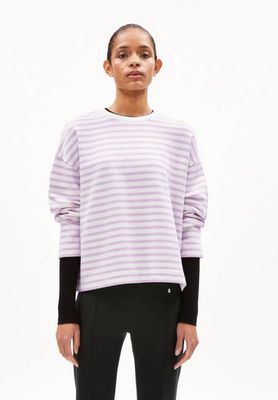 FRANKAA MAARLEN STRIPE SWEAT | lavender light-undyed
