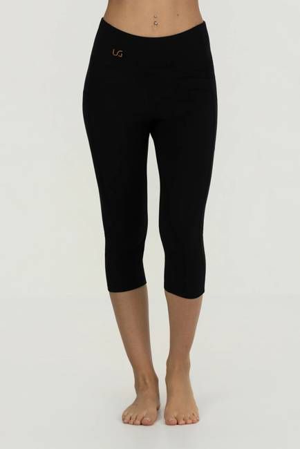 Tara Yoga Capri Leggings - Onyx Black