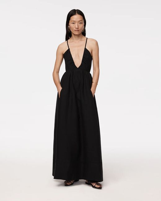 Linen Halter Dress | Black