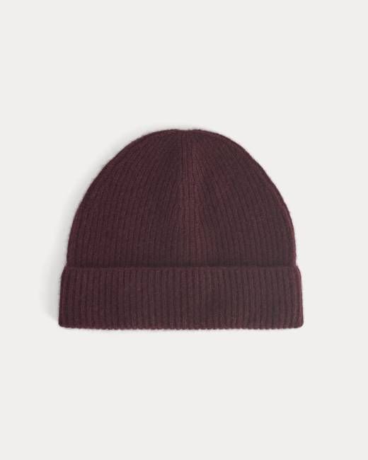 The Cashmere Ribbed Beanie | Wine