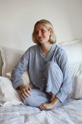 Blue Gingham Long Pyjama Set