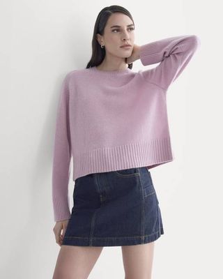 The Boxy Crew in Cashmere | Lilac Crush