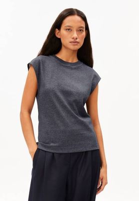 UN-WASTED TOP | steel melange-undyed