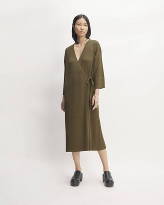 The Ribbed Wrap Midi Dress | Beech