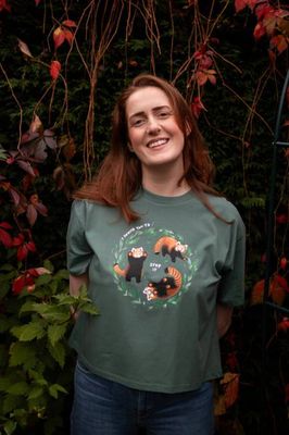 Red pandas, stop it, boxy-fit t-shirt