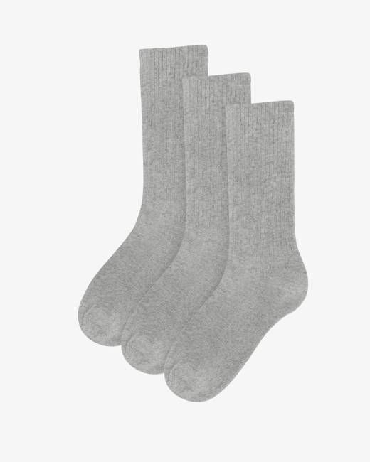 Organic Active Sock - Heather Grey (3-Pack)