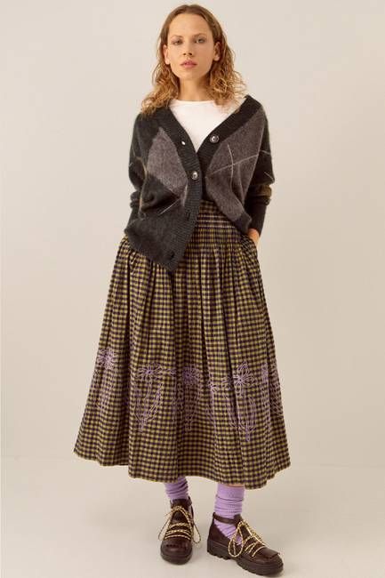 Dilly Gingham Cotton Skirt