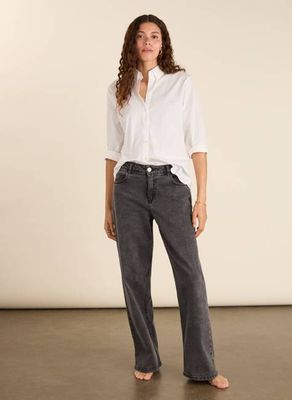 Organic Stretch Cotton Wide Leg Slouch Jeans