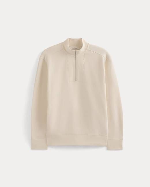 Lightweight Terry Zip Pullover | Parchment