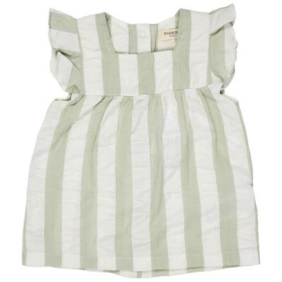 Frill Sleeve Seersucker Tunic Top - Sea Foam