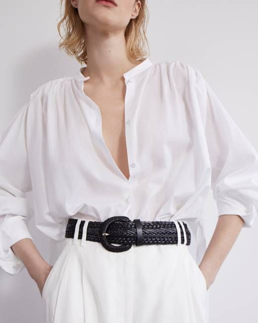 Gathered Voile Blouse | Off White