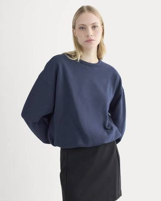Lightweight Terry Bubble Sweatshirt | Navy