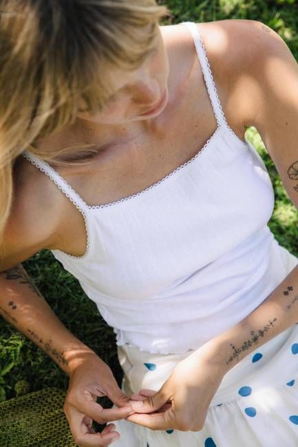 The Addie Tank | Ivory Regenerative Pointelle