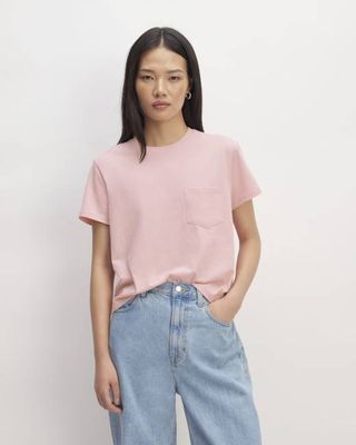 The Box-Cut Tee in Essential Cotton | Rose Pink | Pocket