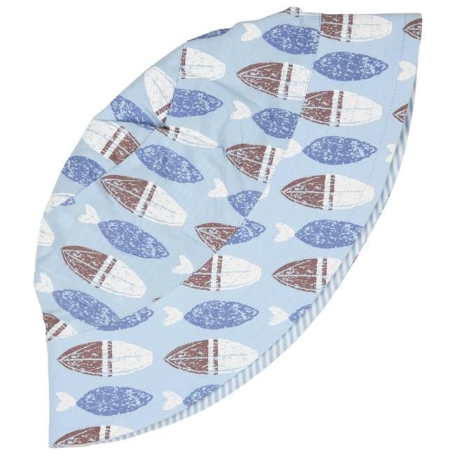 Reversible Sun Hat - Surfboards, Blue