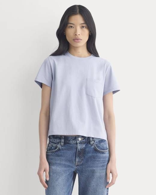The Box-Cut Tee in Essential Cotton | Aleutian | Pocket