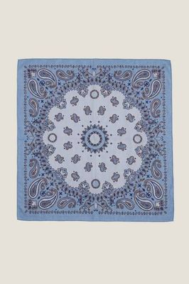 Paisley Print Square scarf | Paisley/Dusty Blue