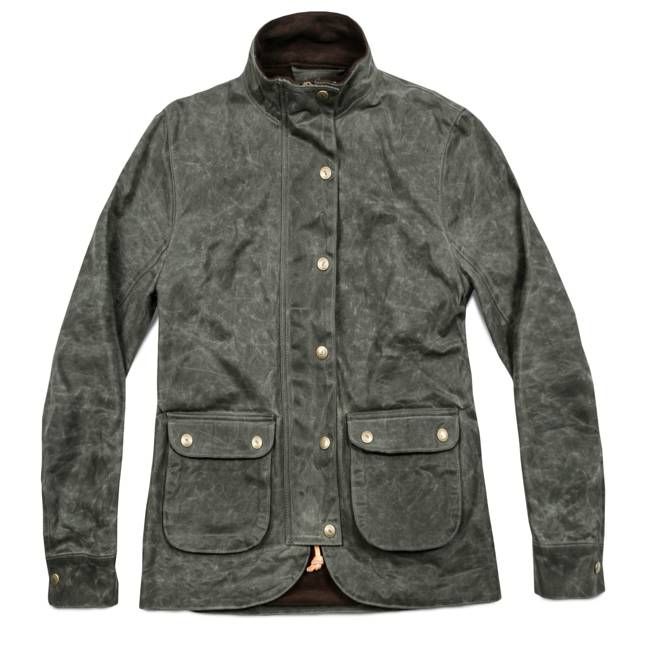 The Field Jacket in Dark Olive Beeswaxed Canvas