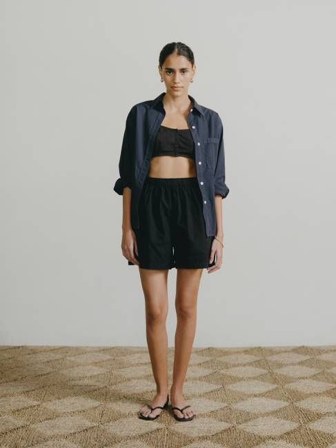 All Day Short, Organic Poplin, Black