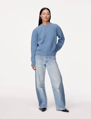 Cashmere Ribbed Sweater | Cornflower
