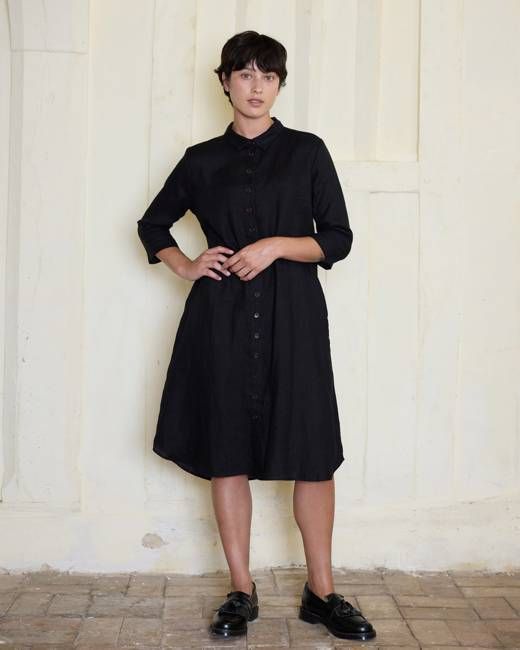 No.39 The Linen Shirtdress in Black
