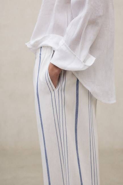 MOSSI STRIPED TROUSERS WHITE