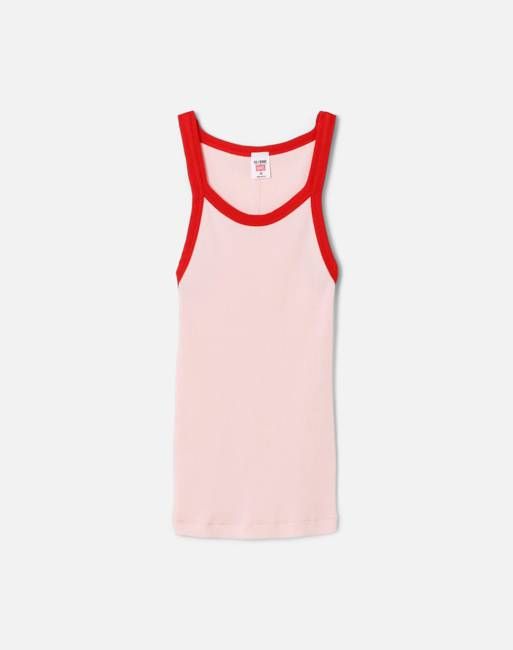 Ribbed Tank - Dahlia with Ruby