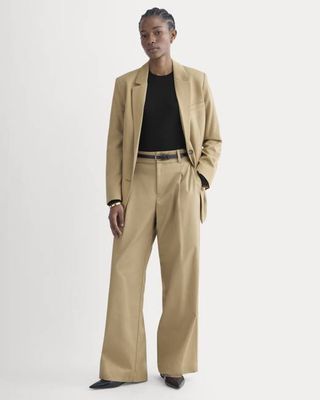 Wide-Leg Trouser in Buttersmooth | Ash Brown | 32" Inseam