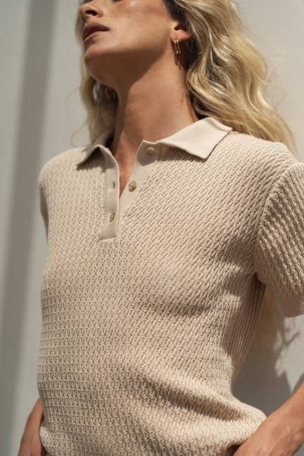 Lilly Beige Cotton Polo