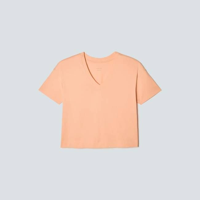 The Organic Cotton Slouchy V-Neck | Apricot